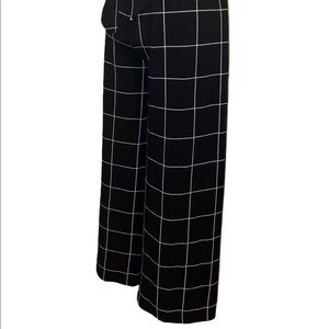 XL Black and White Wide Leg Tie Waist Pants